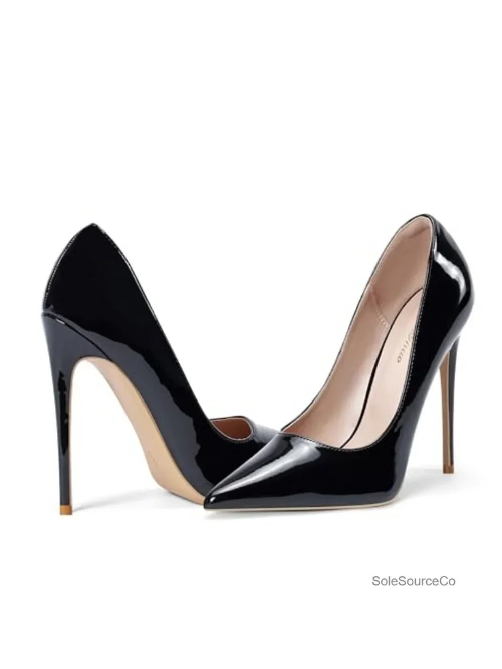 Women's Pointed Toe Stiletto High Heel Pumps 12cm Party Shoes Leather Memory